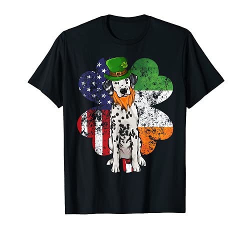 Drapeau Irlandais Américain Dalmatien T-Shirt