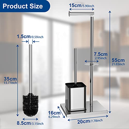Porta carta igienica in piedi con scopino per WC