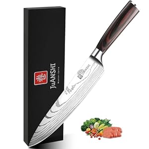 JUANSHI® Coltelli da Cucina Coltello Professionale Coltello da chef Coltello da pane Coltello Santoku Coltello da cucina (Coltello da cuoco 20cm)