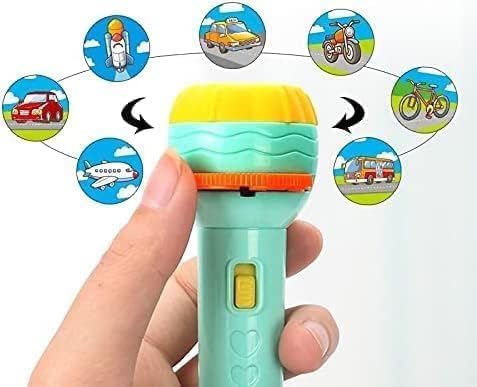 Kids Sleep Story Torch, Slide Projector Light with 56 Animal, Dinosaur, Transportation, Fruits & Digits Patterns - Image 3