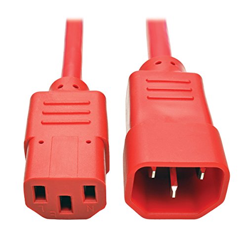 Tripp Lite Standard Computer Power Extension Cord, 10A, 18 Awg (Iec-320-C14 To Iec-320-C13), Red, 2 Ft. (P004-002-Ard) #TOP10