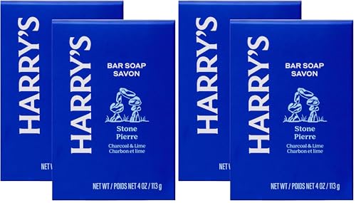Image of Harry's Bar Soap for Men - Stone Scent, 4 oz Body Soap Bars, (Pack of 4)