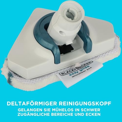 BLACK+DECKER Delta Reinigungsset für Steam Mop (bestehend aus Delta-Aufsatz & 2 waschbaren Delta-Pads, aus hochwertiger Mikrofaser mit Easy-Glide Technologie) FSMHDA-XJ