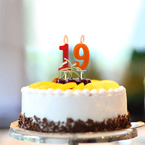 image for Beanlieve 10-Pieces Numeral Birthday Candles - Cake Numeral Candles Nu