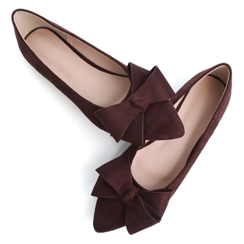 Image of Stunner Womens Flats Fashion Pointed Toe Bowknot Ballet Flats Cute Slip On Dress Flats Comfortable Party Wedding Flats2