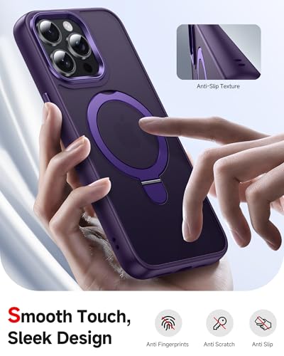 Coque iPhone 15 Pro Max MagSafe LeYi avec béquille de protection noire