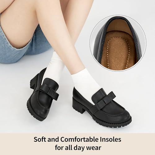 Image of HARENCE Platform Loafers for Women Dressy: Casual Comfortable Slip On Chunky Loafer Walking Penny Work Business Office Shoes