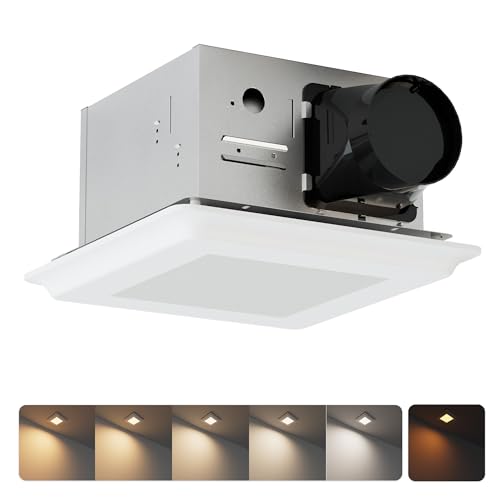 Top 10 Best Bathroom Exhaust Fan with Light and Night Light 8 JULLISON 100CFM Bathroom Exhaust Fan With Night light: 26W Ceiling Fan With LED Light for Bathroom and Home, 5CCT Seletable & 2200K Amber Warm, Dimmable & Wet Rated, ETL Certified