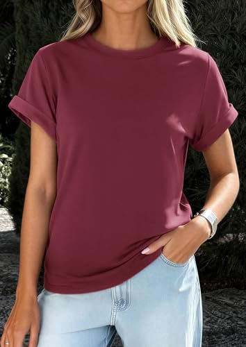 Image of PRETTYGARDEN Womens Summer Tops Short Sleeve Shirts