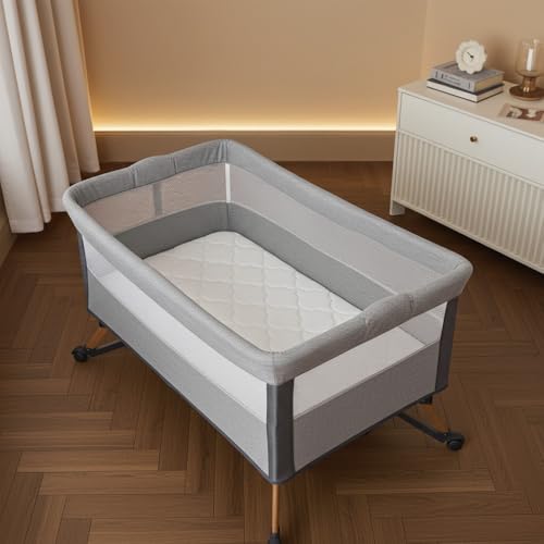 Babysom - Matelas Cododo Bébé 52x89 cm - Housse en Viscose de Bamboo - Spécial Lits Cododo - sans Traitement Chimique - Déhoussable et Lavable - Certifié Oekotex -...