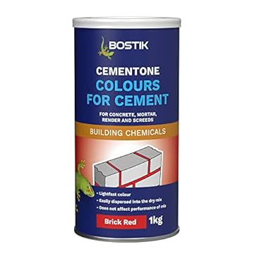 Bostik Colours for Cement Brick Red - 1kg - For Concrete, Mortar, Render and Screeds - Available in 5 Intermixable Colours - For Interior and Exterior Use