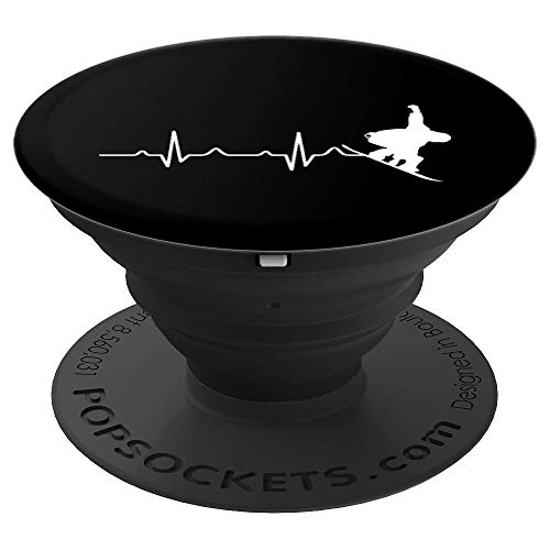 Awesome Snowboarder Heartbeat Cool Snowboarding Heart Beat PopSockets Agarre y Soporte para Teléfonos y Tabletas