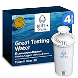 Brita Standard Water Filter for Pitchers and Dispensers, BPA-Free, Reduces Copper, Cadmium and Mercury Impurities, Lasts Two Months or 40 Gallons, Includes 4 Filters for Pitchers