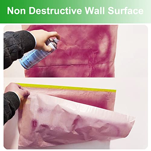 Wonninek Kraftpapier Abdeckfolie, 4 Rollen Malerfolie 15cm*15M Mit 2 Rollen Klebeband (1.5cm*15M), Bodenschutzpapier Farbe Für Karosserielack Vorgeklebtes Abdeckpapier Farbabdeckpapier