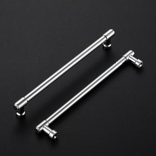 Image of Ravinte 2 Pack 7-1 /2 Inch Hole Center Solid Kitchen Cabinet Handles Polished Chrome Dresser Pulls Cabinet Drawer Pulls for Kitchen Cupboard Hardware