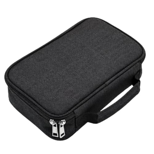 Estojo Grande 72 Compartimentos Box Jumbo Escolar Divisórias Cor Cinza Liso (Preto)