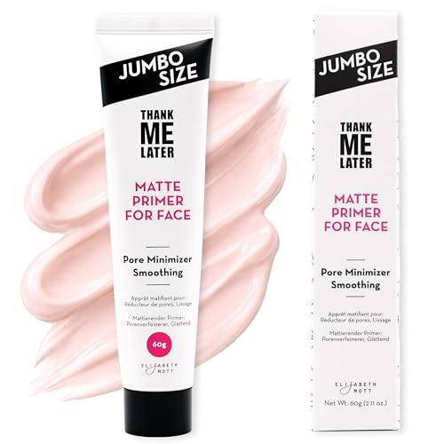 Image of Elizabeth Mott Thank Me Later Pore Minimizer Face Primer, Jumbo Size 60g | K-Beauty Pore Minimizing and Smoothing Makeup Primer, Long-Wearing Makeup, Soft-Matte Finish, Jumbo 2X Size, Cruelty-Free