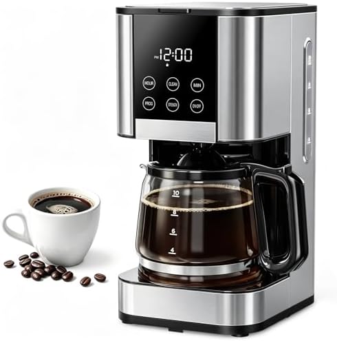 10 Cup Programmable Drip Coffee Maker, Adjustable Brew Strength, ...