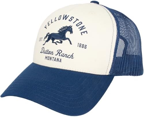 Yellowstone Trucker Hat, Adjustable Snapback Mesh Baseball Hat with Curved Brim