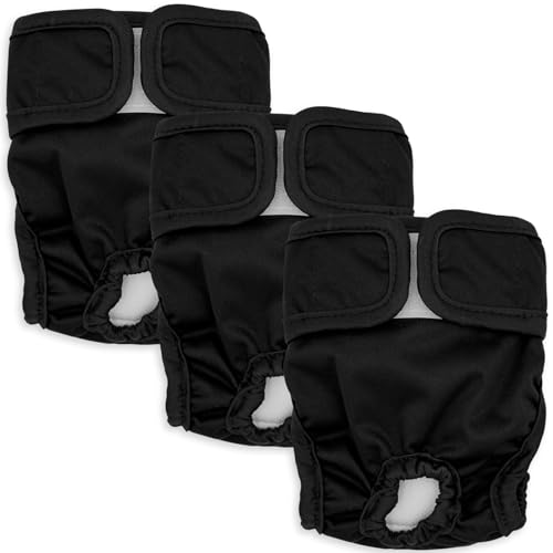 Image of 3Pcs Reusable Female Dog Diapers Physiological Pants, Pet Hygiene Panties Adjustable Shoulder Strap Size for Pets Menstrual Period Multiple Colors XS