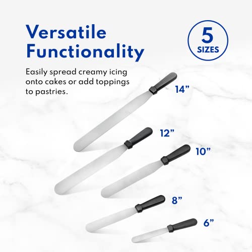 Image of New Star Foodservice Straight Icing Spatula, 6 Inch Blade, 11 Inch Overall, Bakery-Grade Stainless Steel Cake Decorating Spatula for Frosting