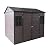 KEIKI 8x6 FT Outdoor Storage Shed Waterproof Resin Cabinet,Sloped Roof Polypropylene Frame with Two-Window and Double Lockable Door for Patio Furniture Tools