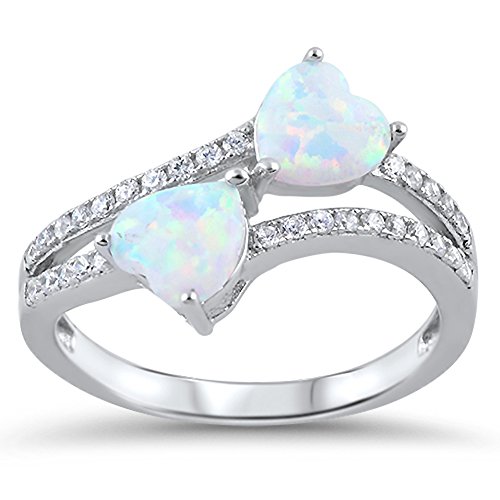 Sterling Silver Heart Promise Ring - .925 Silver, Choose Your Color - View #3