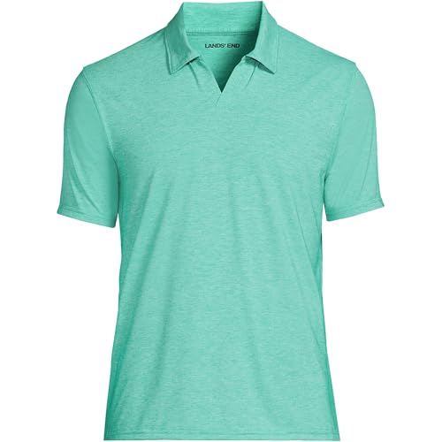 Lands' End Men's UPF 50 Short Sleeve Johnny Collar Polo Rash Guard Shirt3