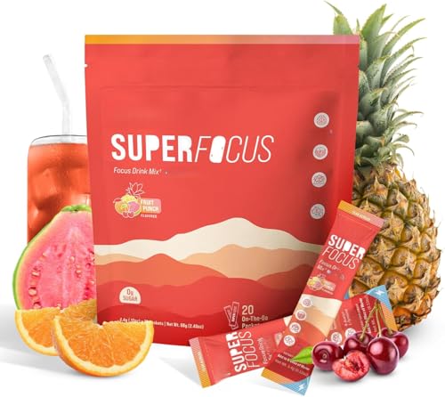 Drink Mix de productivité Superfocus saveur punch aux fruits pour vos journées de bureau