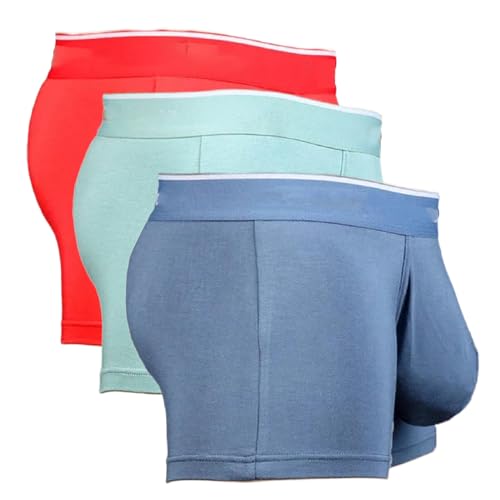 Omffiby Mens Pouch Underwear, Mens Icy Silk Pouch Underwear Bikinis Support Comfy Separate Big Pouch Boxer Briefs