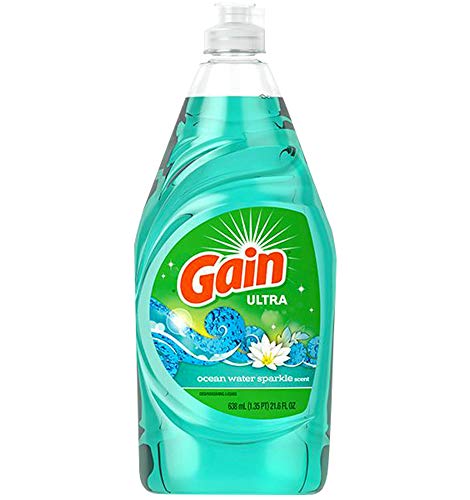 Gain Ultra Dishwashing Liquid Dish Soap, Fresh Water Sparkle, 21.6 Fluid Ounce