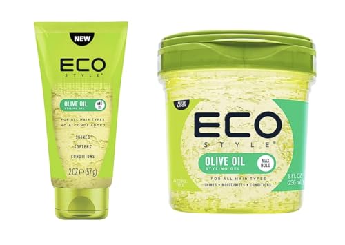 Eco Style Hair Gel Olive Oil - 8oz and 2oz Bundle