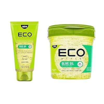 Eco Style Hair Gel Olive Oil - 8oz and 2oz Bundle
