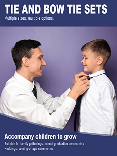 Weiensc Handmade Zipper Tie And Bow Tie Set, Suitable For Men And Boys Red #TOP4