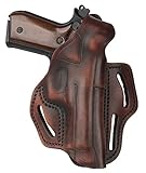1791 - Beretta 92fs Thumb Break Holster - Right Handed OWB Leather Gun Holster - Fits Beretta 92FS, 90TWO, M9 / CZ 75,75b P07, P10, SP-01, P09 (Vintage Brown)