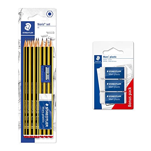 Staedtler set di 10 matite Noris & reg; HB, gomma