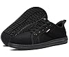 LARNMERN Steel Toe Cap Safety Trainers Men Slip On Work Shoes Lightweight Comfortable Walking Canvas Sneakers(9 UK,Black) #5