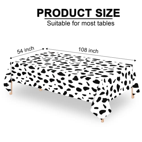 Image of Cow Print Tablecloth 2 Pack Black and White Cow Print Table Cloths for Baby Shower Birthday Parties Farm Animal Themed Party Holiday Outdoor Picnic 54 x 108 Inch