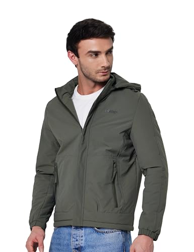 Image of Qube by Fort Collins Hooded Light Jacket for Men - Fashionable, Lightweight Jacket for Cool Days in Winter