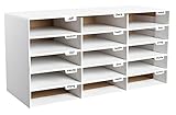 AdirOffice File Organizer Classroom - Office - Home - Corrugated Cardboard (15 Slots, White)