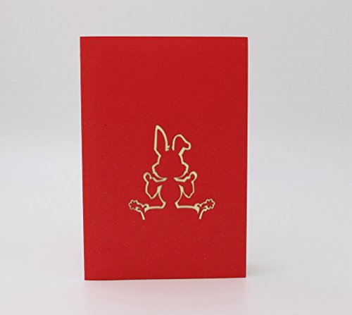 Isharecards Handmade 3D Pop Up Happy Easter Greeting Cards (Easter Rabbit) #TOP5