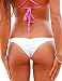CROSS1946 Sexy Women's Bikini Thong Bottom Brazilian V Cheeky Ruched Semi Swimsuit M