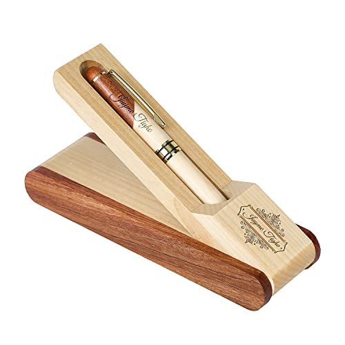Engraved-Wood-Pen-Set-Executive-Pen-and-Box-With-Free-Personalization-Ballpoint-Pen-With-Case-For-Gift-B