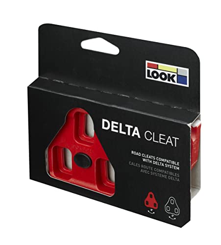 LOOK Cycle - Calas de Ciclismo Delta con Función de Posicionador de Memoria - Compatible con Pedales Estándar LOOK Pedales no KEO - Peso y Tamaño Reducido - 4,5° Libertad Angular - Color Rojo