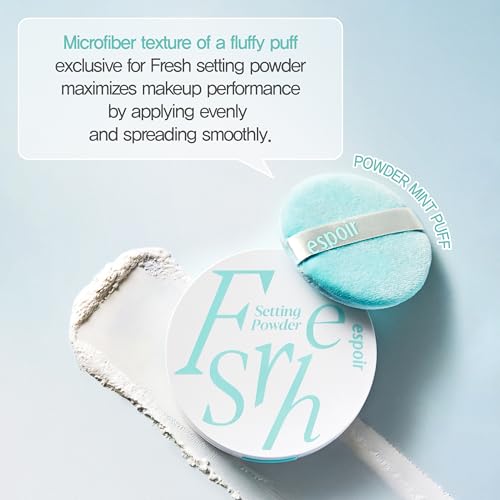Image of Espoir Fresh Setting Powder | Vegan Translucent Finish Powder with Hyaluronic Acid, Long-lasting & Poreless Makeup, Lightweight Layering, On-the-Go Design with Microfiber Puff, Cruelty-free, 0.31 oz