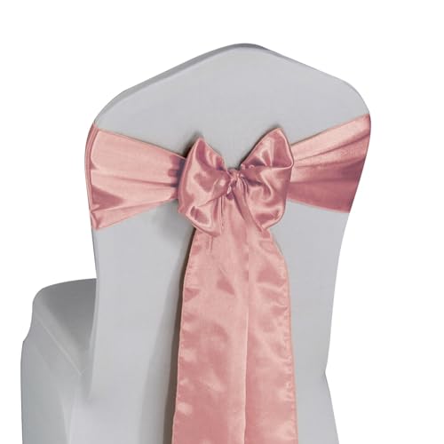 WELMATCH Blush Pink Satin Chair Sashes Ties...