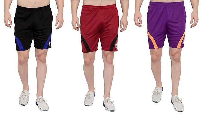 Image of DIA A DIA Men's Polycotton Running Sports Gym Shorts Pack of 3