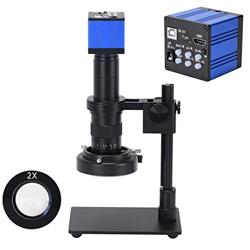 Microscope 51MP 1080P Microscope Camera 180X Lens Portable USB Industrial Electronic Digital Microscope(Blue Kit with Stand)