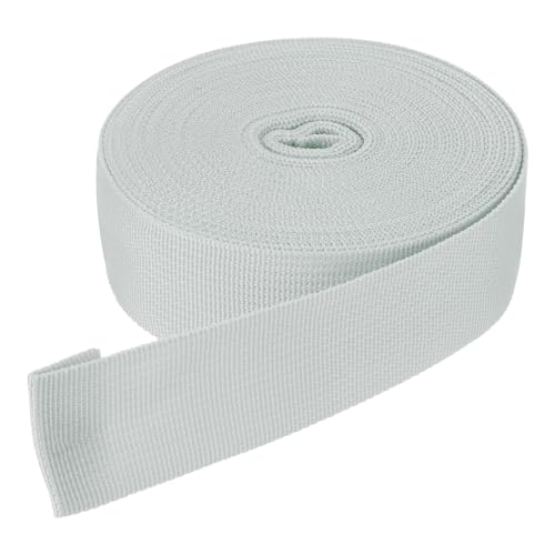 DMiotech 10 Yard x 1 1/2 Inch Width Nylon Webbing Strap Poly Flat Webbing Strapping for DIY Craft Backpack Strapping, Sewing, Outdoor Gear Repair, Silver Tone