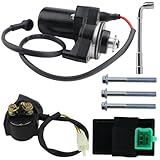 STABSOLI 3 Bolt Starter & Relay & CDI for 50cc 70 cc 90cc 100 cc 110cc 125 cc ATV Dirt Bikes Go Karts Chinese Pit Bike Quad 4 Wheelers Dune Buggy Sandrail SSR Roketa Taotao Jonway SunL, Matte Black